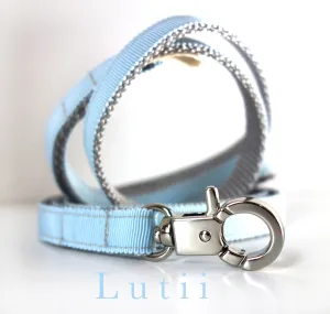 2. LIGHT SILVER STRAP - Pick your ribbon color-Lutii matching leash