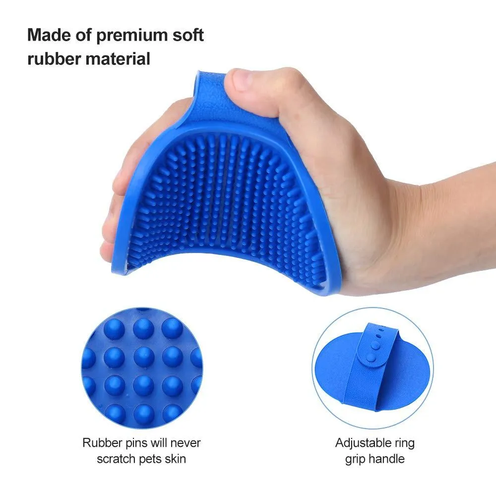 2 Packs Dog Grooming Brush Massage Rubber Comb Bath Scrubber
