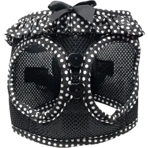 American River Choke Free Dog Harness™ - Black with White Polka Dots