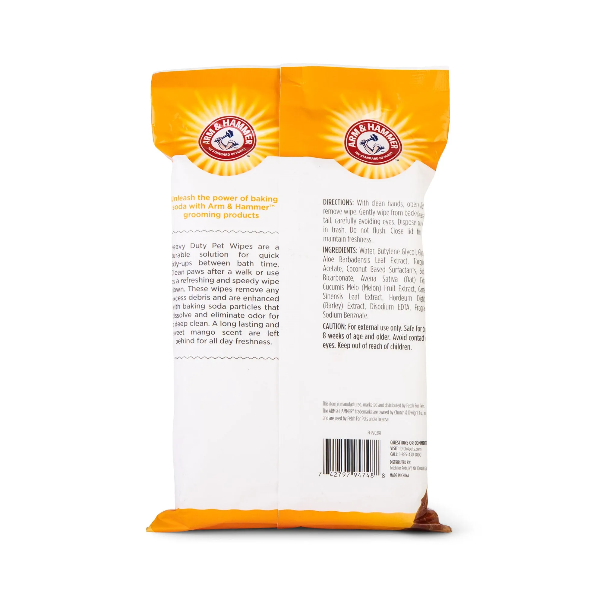 Arm & Hammer Heavy Duty Bathing Wipes for Dogs - 30 ct pouch