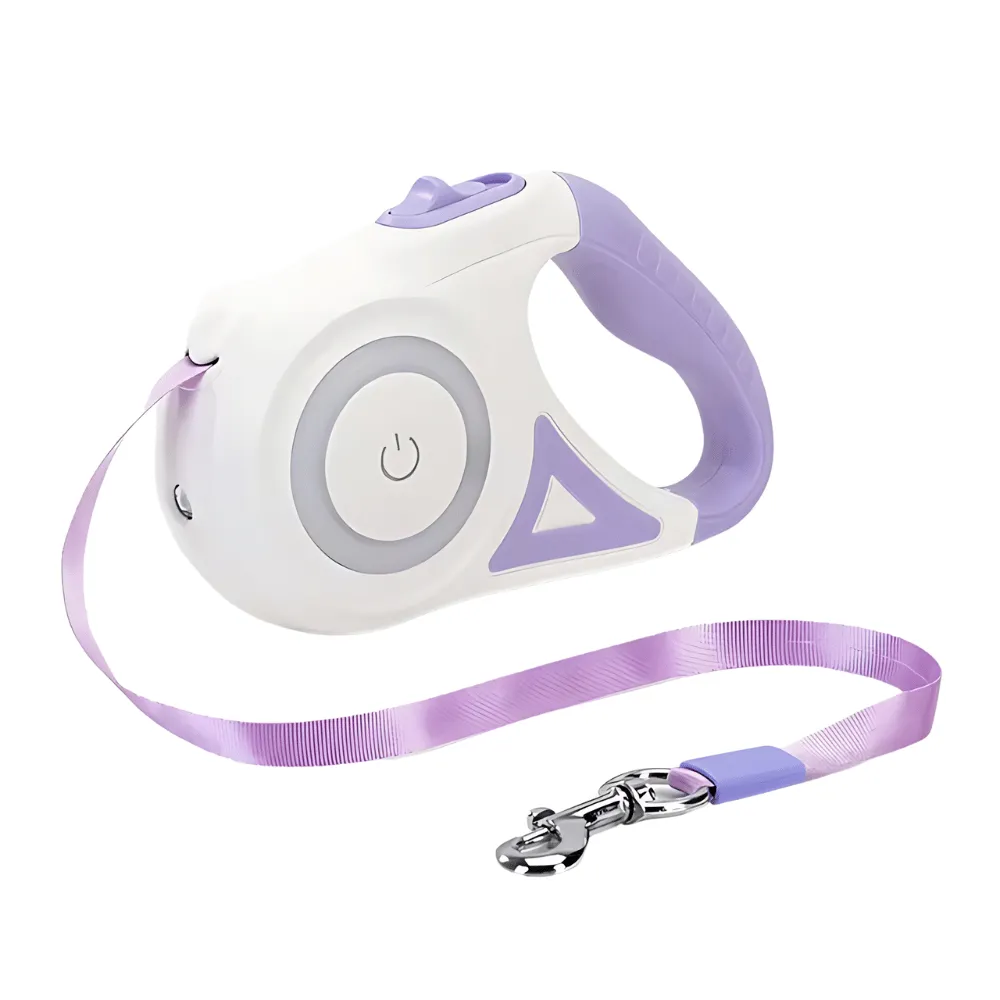 Automatic Retractable LED Dog Leash – Safe Night Walks with One-Hand Control