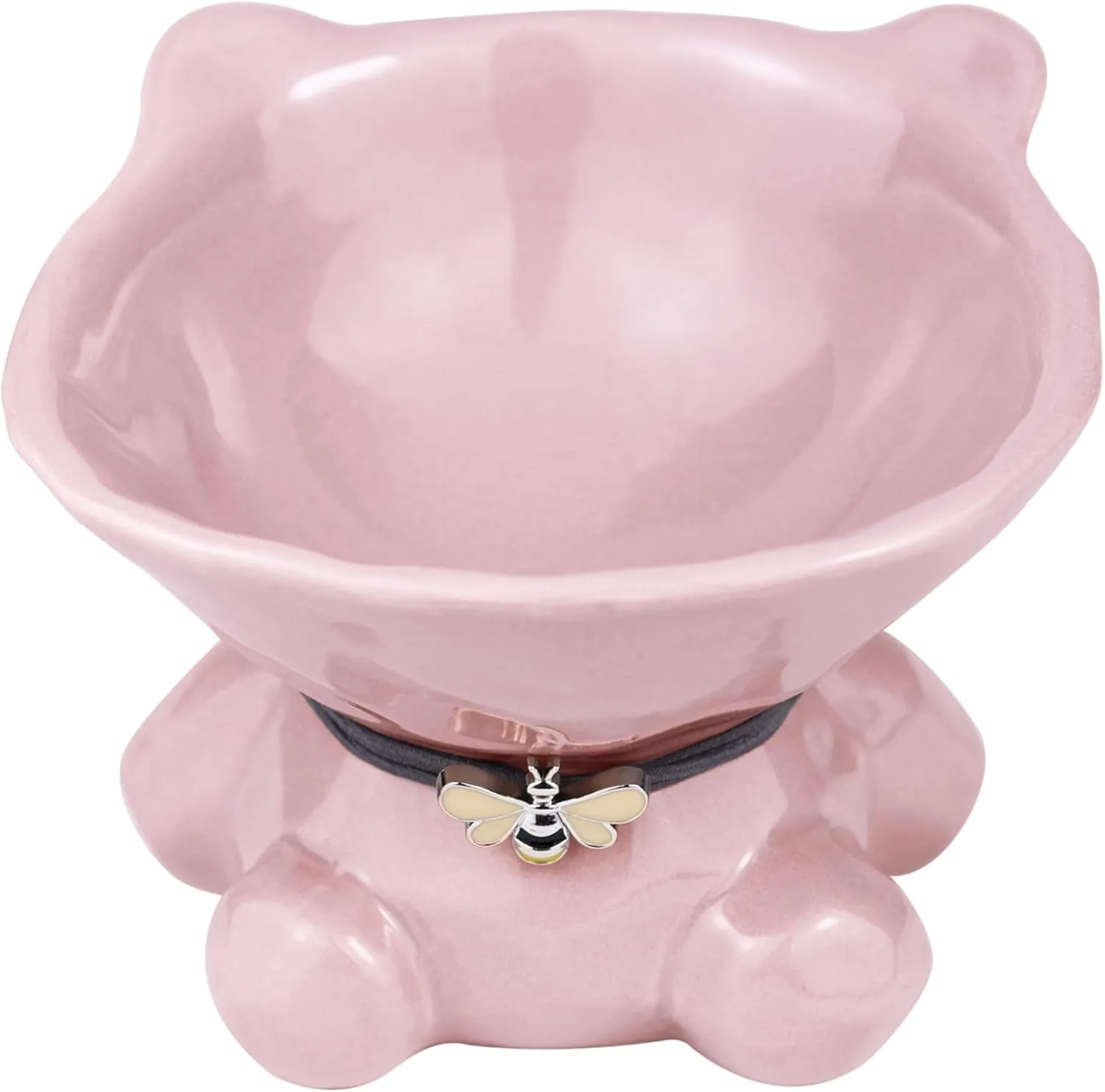 Cat Bowl Elevated Cat Bowls Whisker Friendly Cute Ceramic Tilted Food Bowls for Indoor Cats 5.4 Inch Wide 15 Raised Kitten Supplies Dishwasher and Microwave Safe Pink Cats Water Bowl