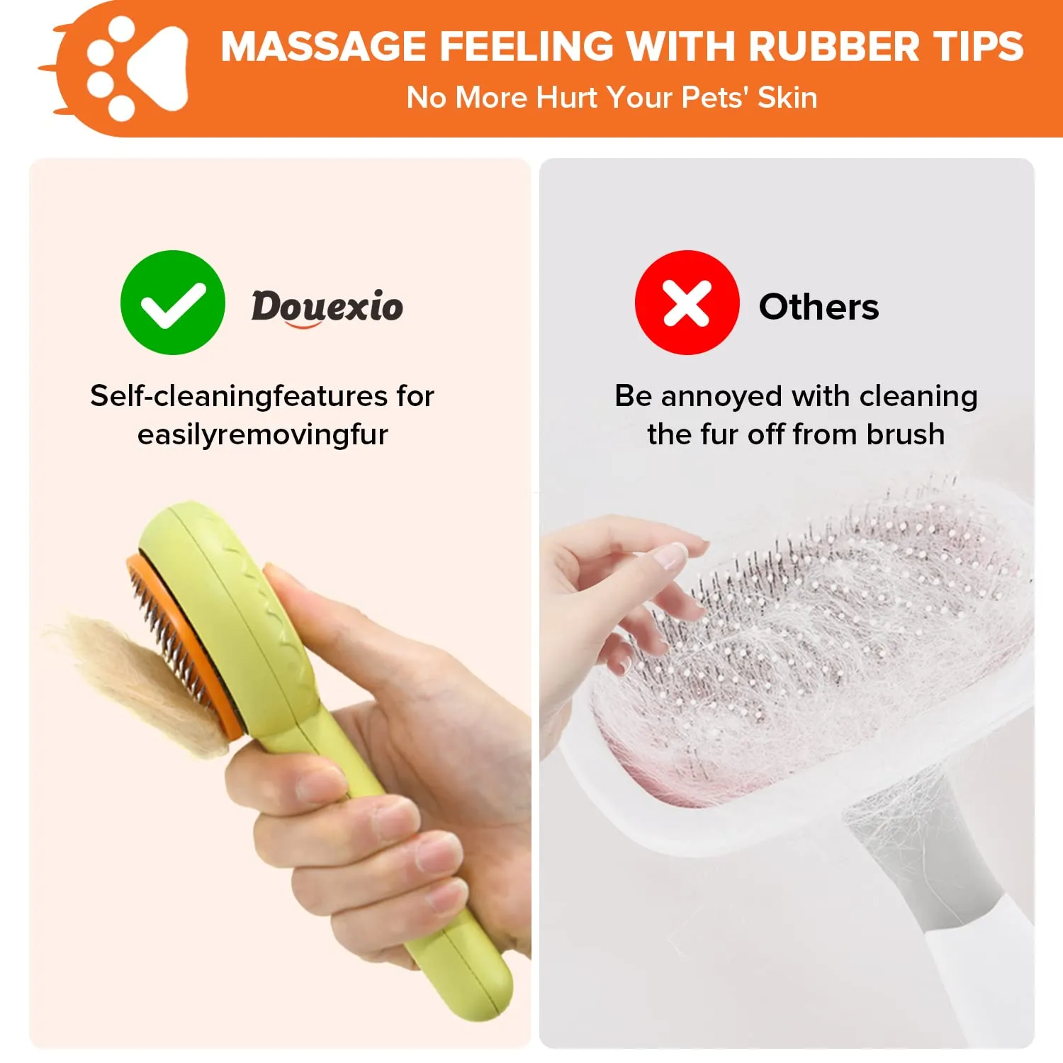 Cat Brush Pet Comb Hair Removes Pet Hair Brush For Cats Dogs Self Cleaning Slicker Brush Removes Tangled Hair Cat Accessories