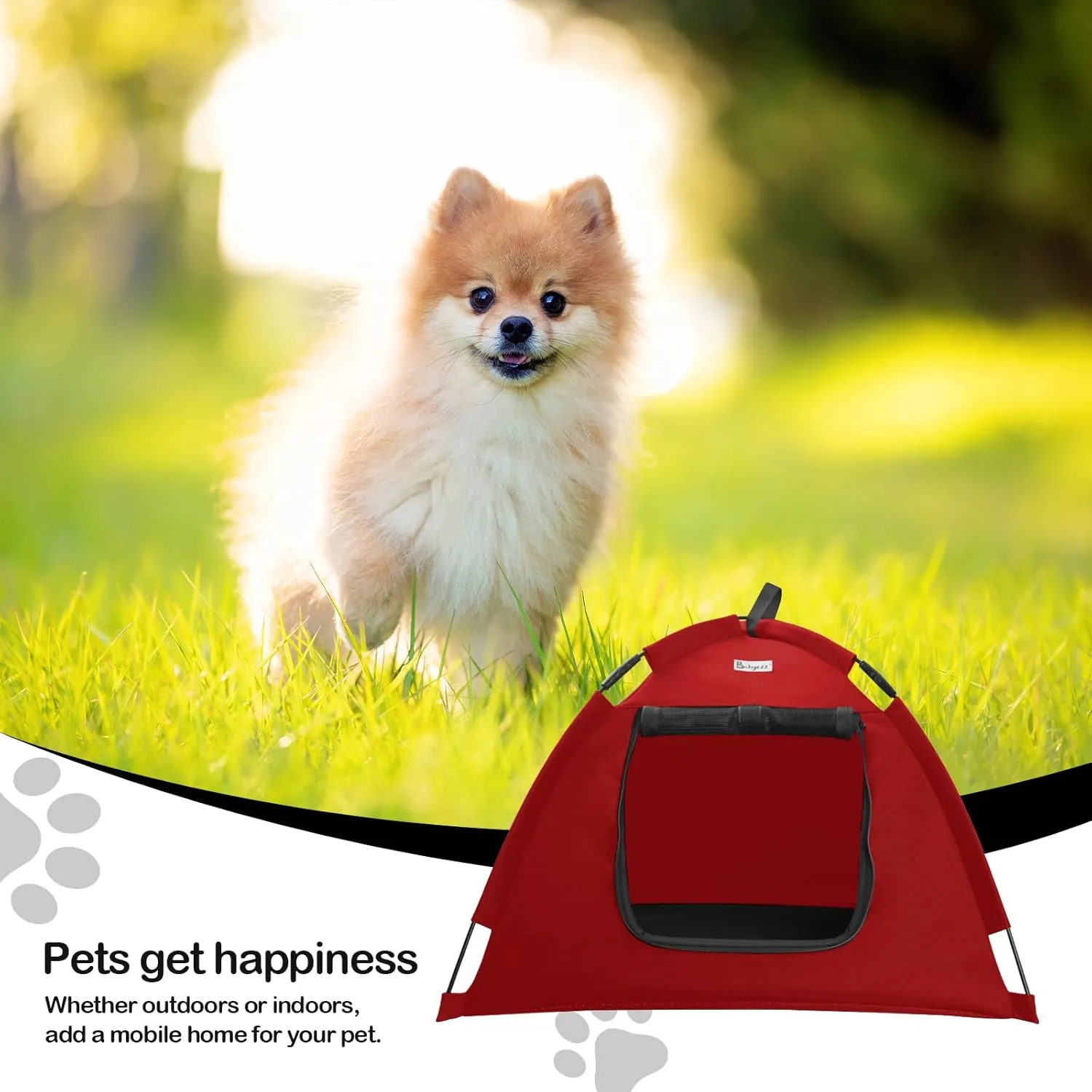 Cat Tent Outdoor/Indoor, Cat and Dog Waterproof Tent House, Outdoor Dog Bed Washable, Indoor/Outdoor Cave Nest Bed Small Dog Tent for Cat, Bunny and Small Animal (Red, S)