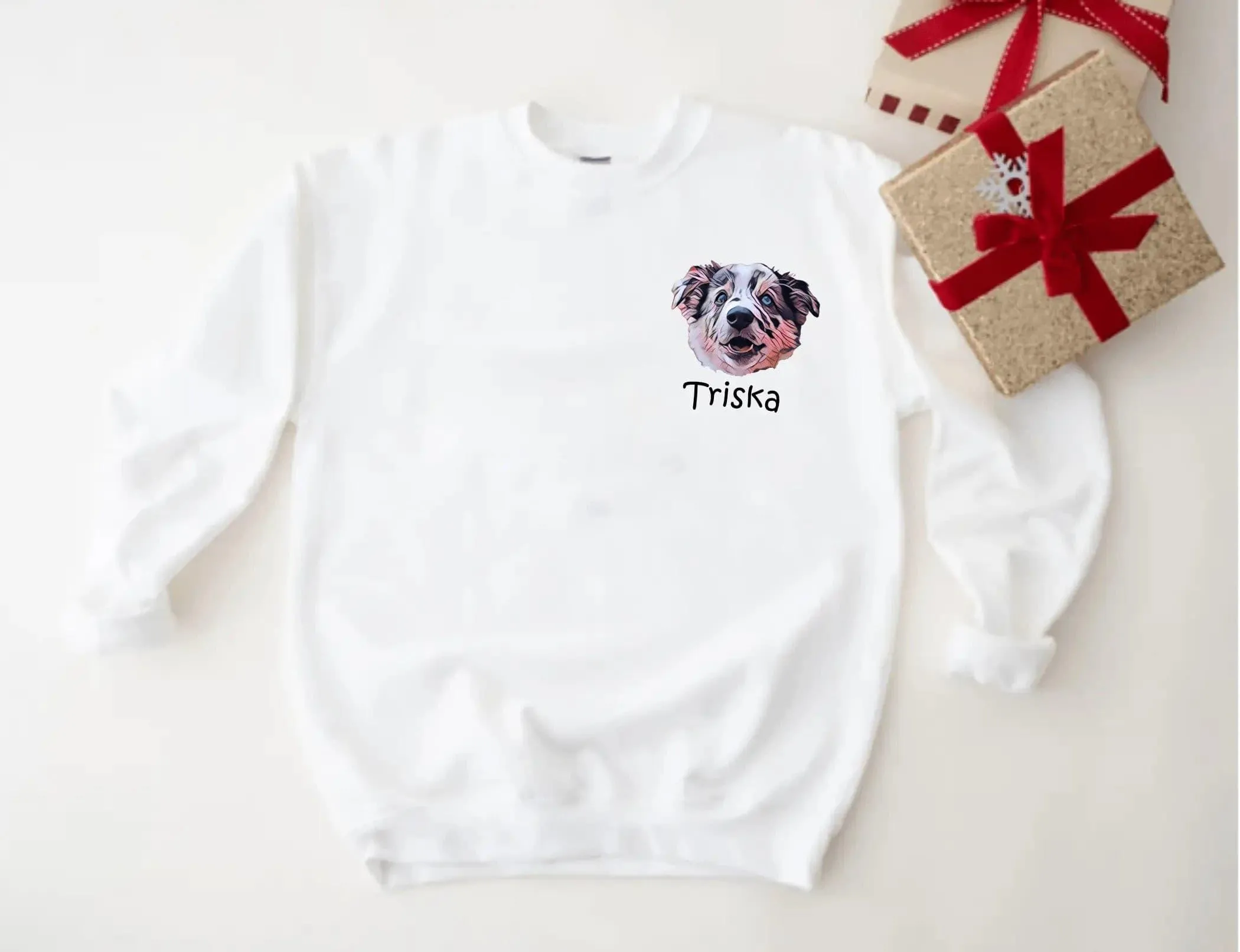 Colorful Custom Pet Portrait Crewneck Sweatshirt