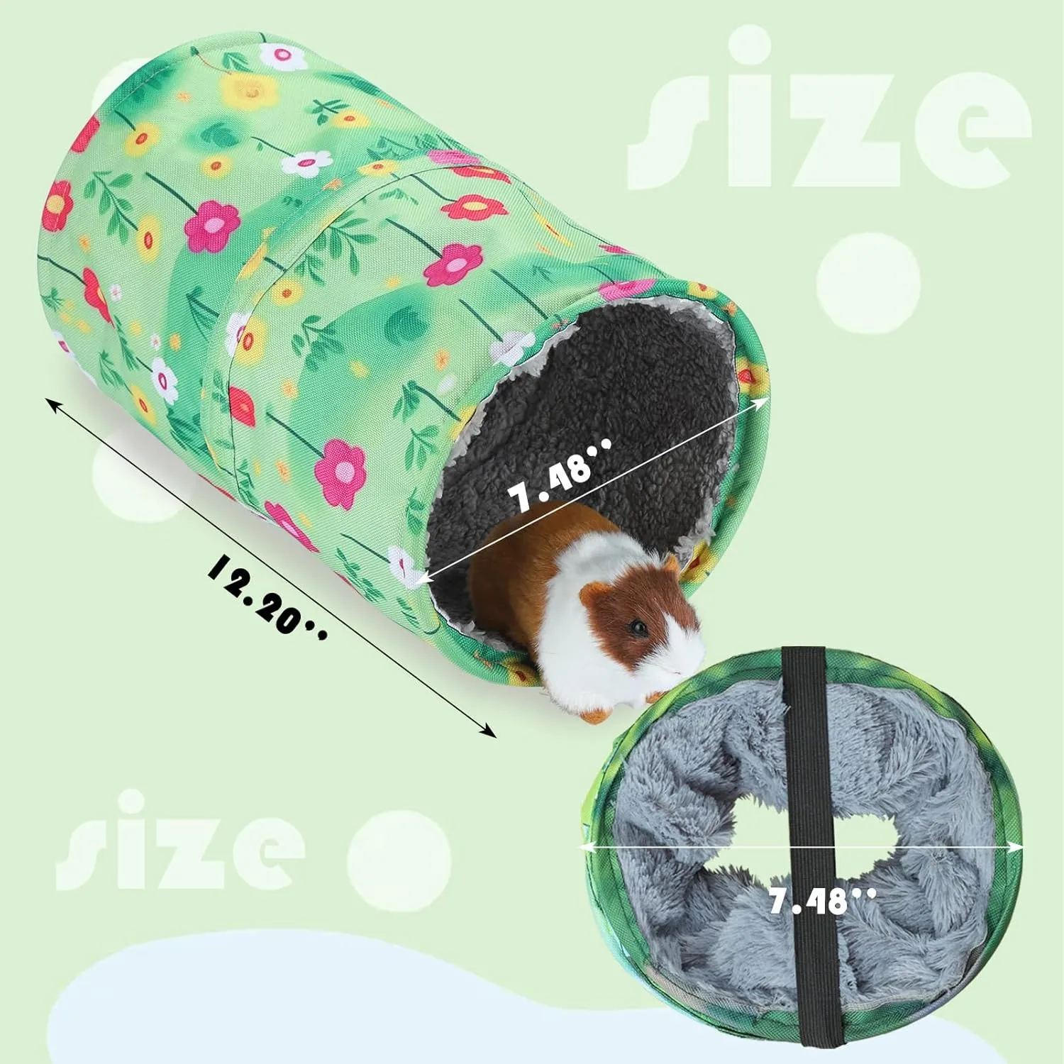 Cute Floral Guinea Pig Hideout Tunnel Bunny Tunnel Guinea Pig Tunnels and Tubes Hamster Tunnel Soft Tunnel