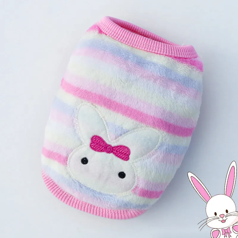 Cute Pet Clothes | Thickened Autumn and Winter Puppy Flannel Cartoon Vest | Teddy Dog Clothes
