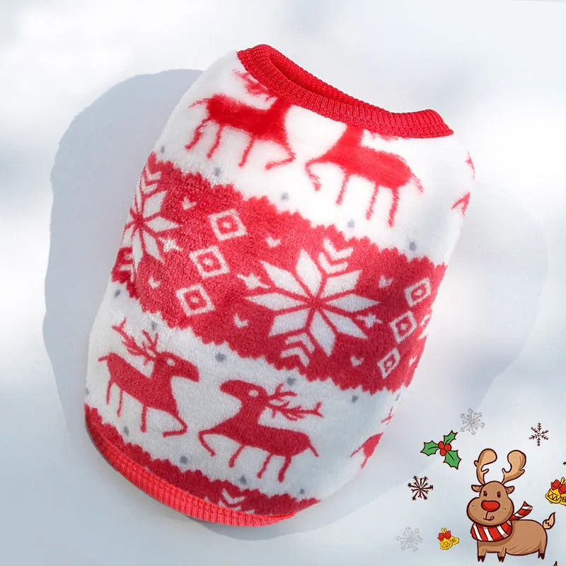Cute Pet Clothes | Thickened Autumn and Winter Puppy Flannel Cartoon Vest | Teddy Dog Clothes