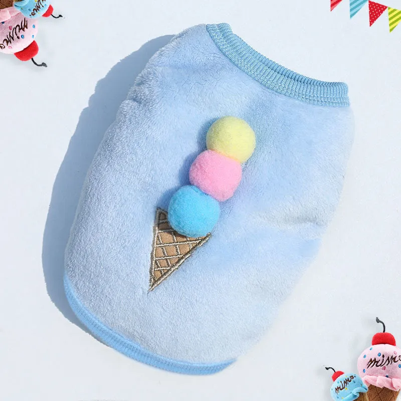 Cute Pet Clothes | Thickened Autumn and Winter Puppy Flannel Cartoon Vest | Teddy Dog Clothes