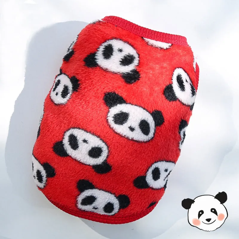 Cute Pet Clothes | Thickened Autumn and Winter Puppy Flannel Cartoon Vest | Teddy Dog Clothes