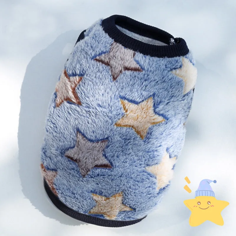 Cute Pet Clothes | Thickened Autumn and Winter Puppy Flannel Cartoon Vest | Teddy Dog Clothes