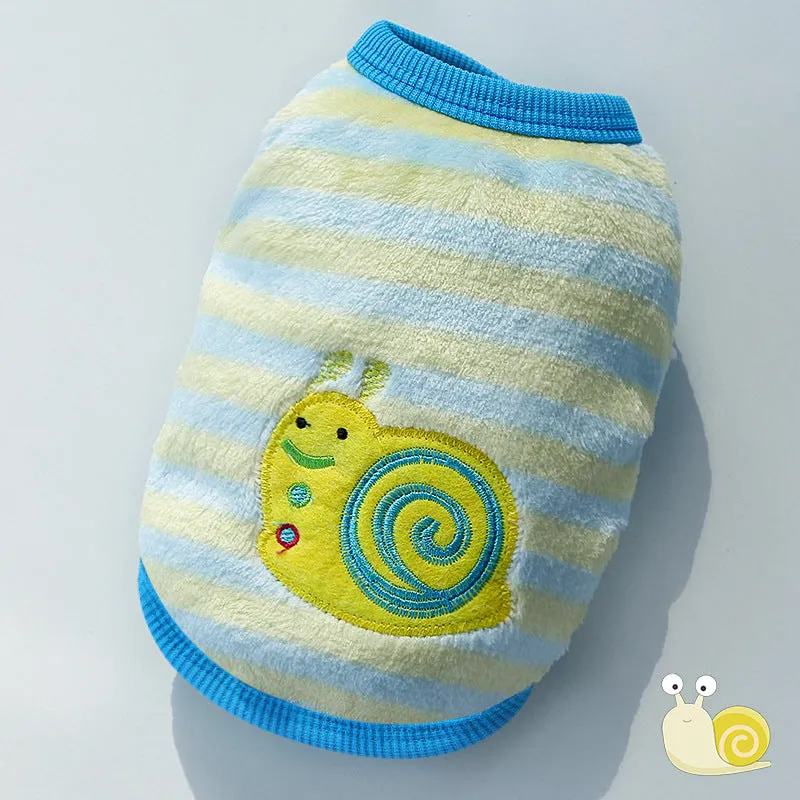 Cute Pet Clothes | Thickened Autumn and Winter Puppy Flannel Cartoon Vest | Teddy Dog Clothes