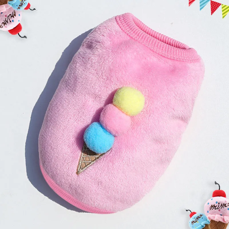 Cute Pet Clothes | Thickened Autumn and Winter Puppy Flannel Cartoon Vest | Teddy Dog Clothes
