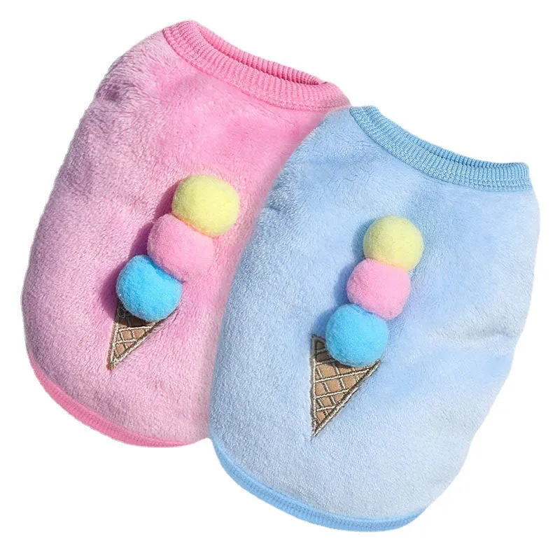 Cute Pet Clothes | Thickened Autumn and Winter Puppy Flannel Cartoon Vest | Teddy Dog Clothes