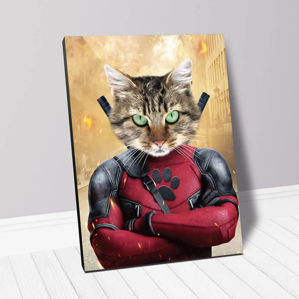 Dead Cool - Dead Pool Superhero Inspired Custom Pet Portrait Canvas