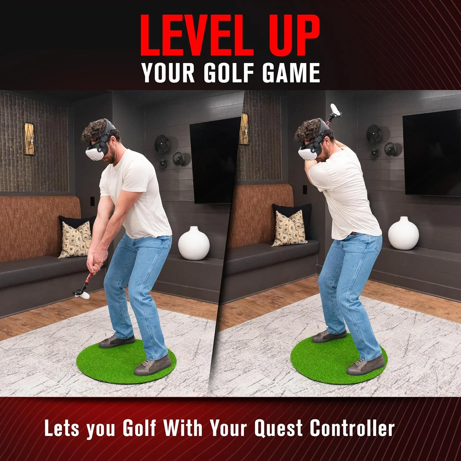 DeadEyeVR - DriVR - Golf Club for Meta Quest 3 and Pro - Realistic VR Golf Simulator Handle - Weighted VR Golf Club Grip for Enhanced Play