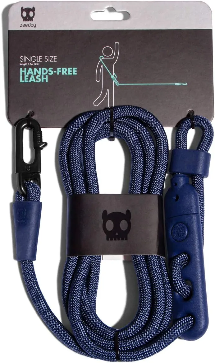 Deep Blue 4-in-1 Hands-Free Dog Leash  Adjustable for Crossbody, Waist, Long Leash, or Tether Use  Stylish, Lightweight, and Comfortable for Everyday Walks