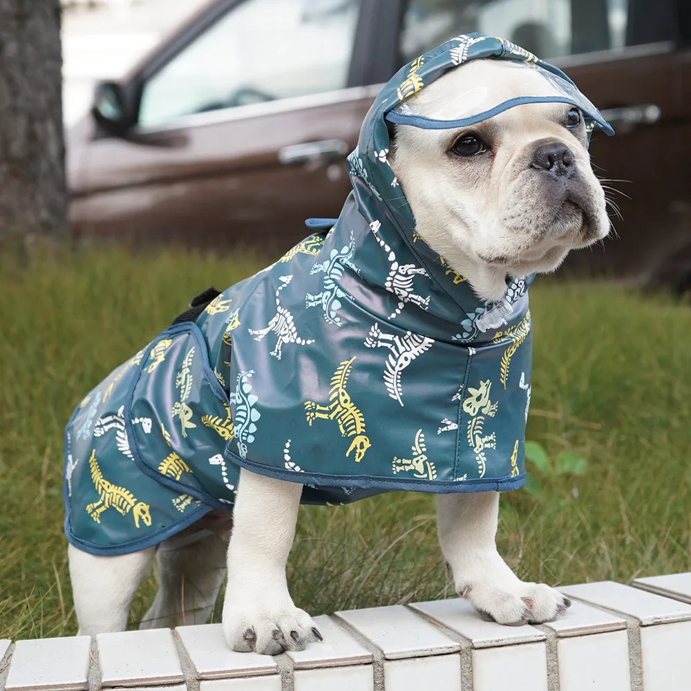 DinoGuard French Bulldog Dinosaur Raincoat Waterproof Pet Apparel