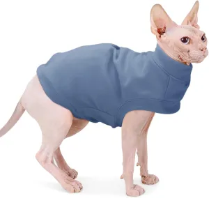 Dociote Soft Fleece Dog Sweatshirt - Warm Pet Sweaters for Small/Medium Dogs & Cats - Comfortable Winter Clothes (Grey-Blue, Medium)
