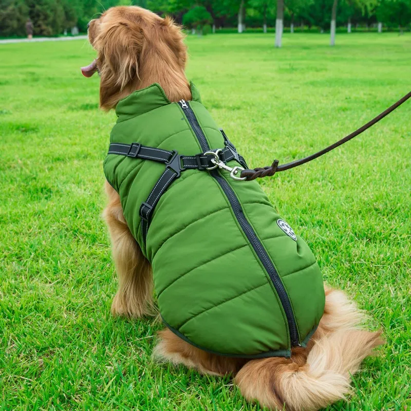 Dog Clothes Integrated Zip-up Cotton Coat