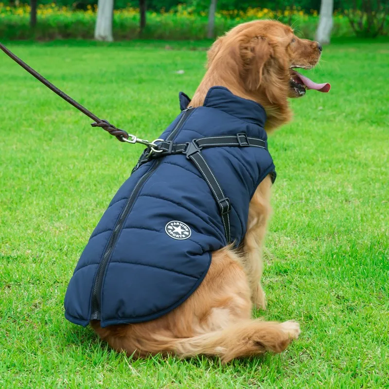 Dog Clothes Integrated Zip-up Cotton Coat