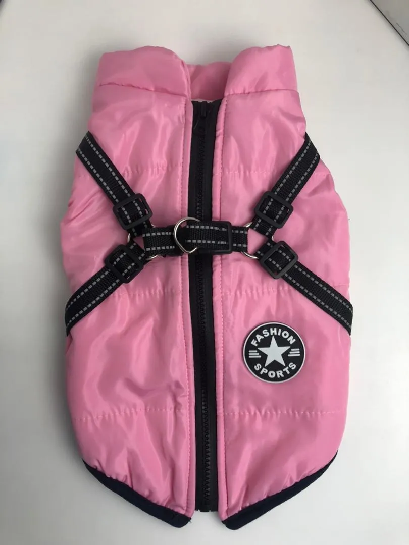 Dog Clothes Integrated Zip-up Cotton Coat