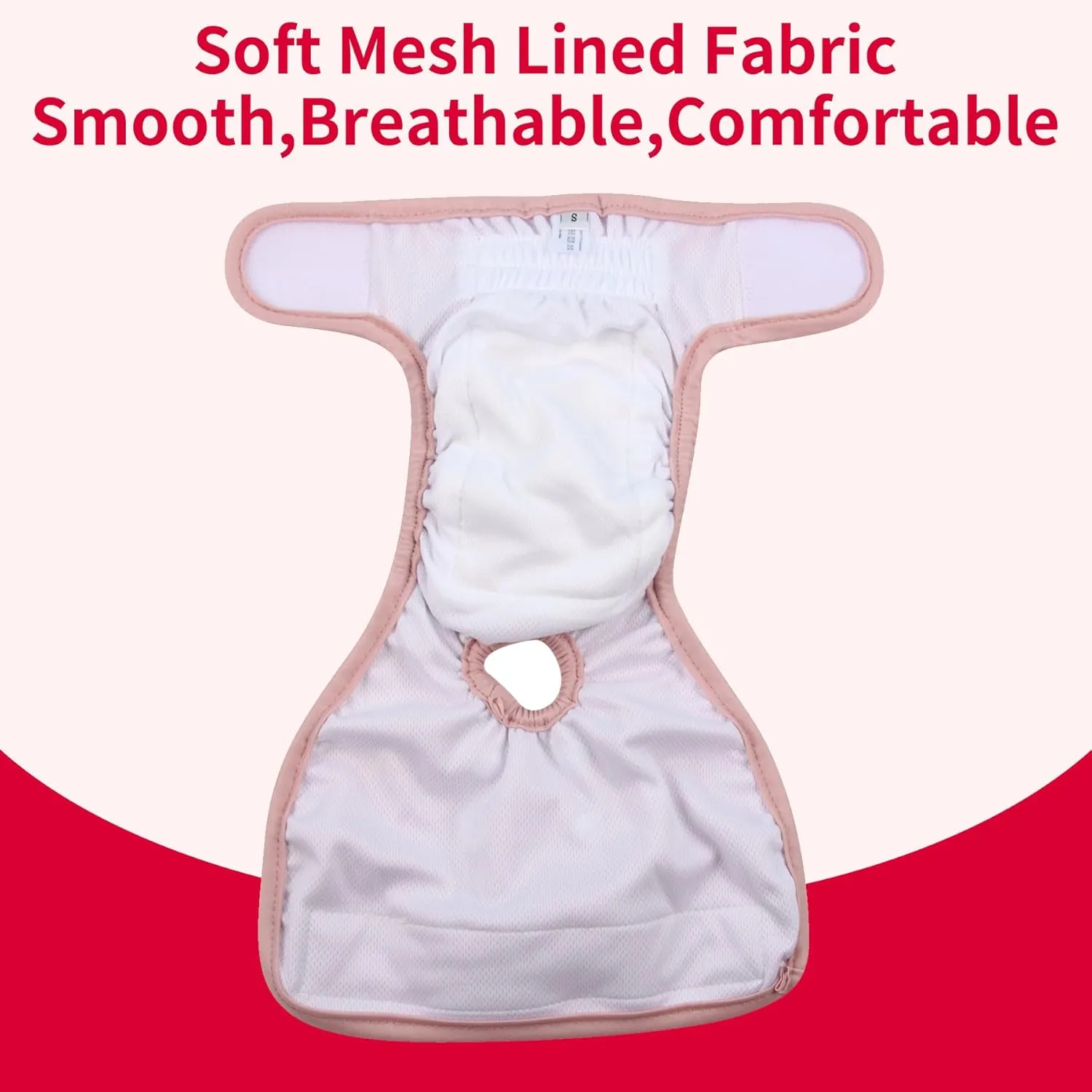 Dog Diapers Female for Small Dogs,(3 Pack) Premium Washable Reusable Leakproof Puppy Nappies,M