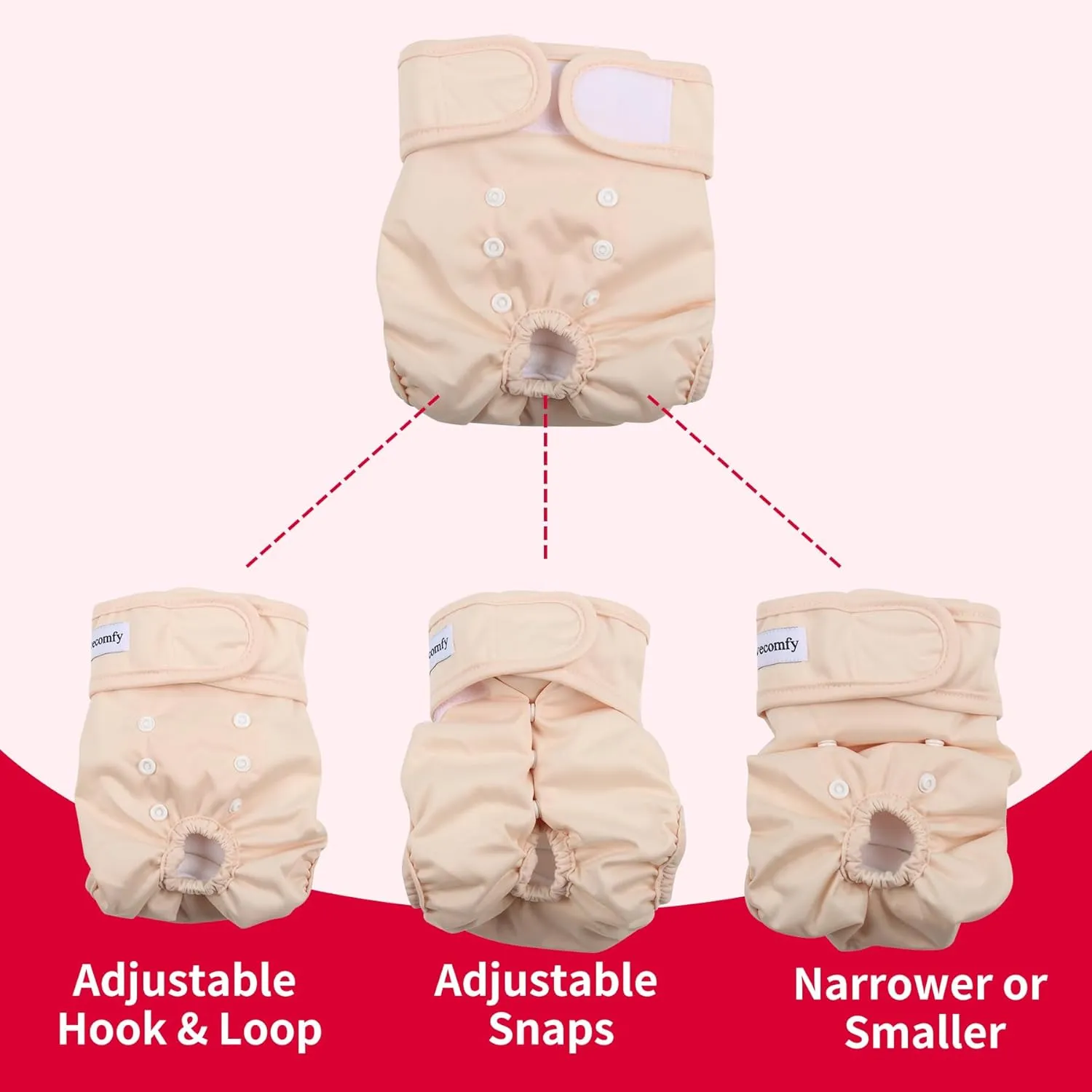 Dog Diapers Female for Small Dogs,(3 Pack) Premium Washable Reusable Leakproof Puppy Nappies,M