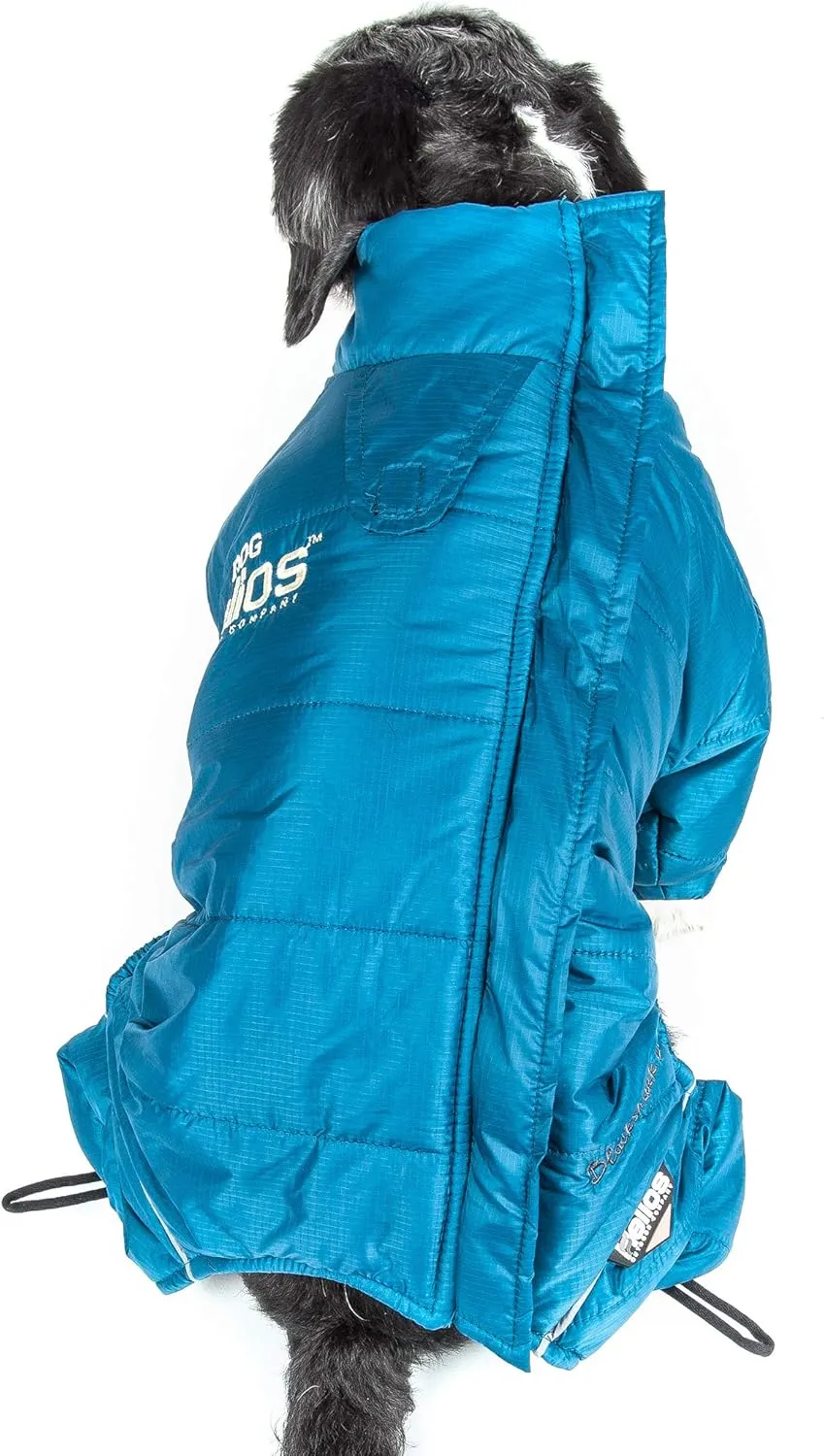 DOGHELIOS 'Thunder-Crackle' Full-Body Bodied Waded-Plush Adjustable and 3M Reflective Pet Dog Jacket Coat w/ Blackshark Technology, X-Small, Blue Wave