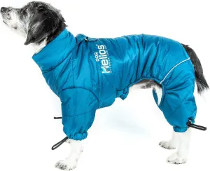 DOGHELIOS 'Thunder-Crackle' Full-Body Bodied Waded-Plush Adjustable and 3M Reflective Pet Dog Jacket Coat w/ Blackshark Technology, X-Small, Blue Wave