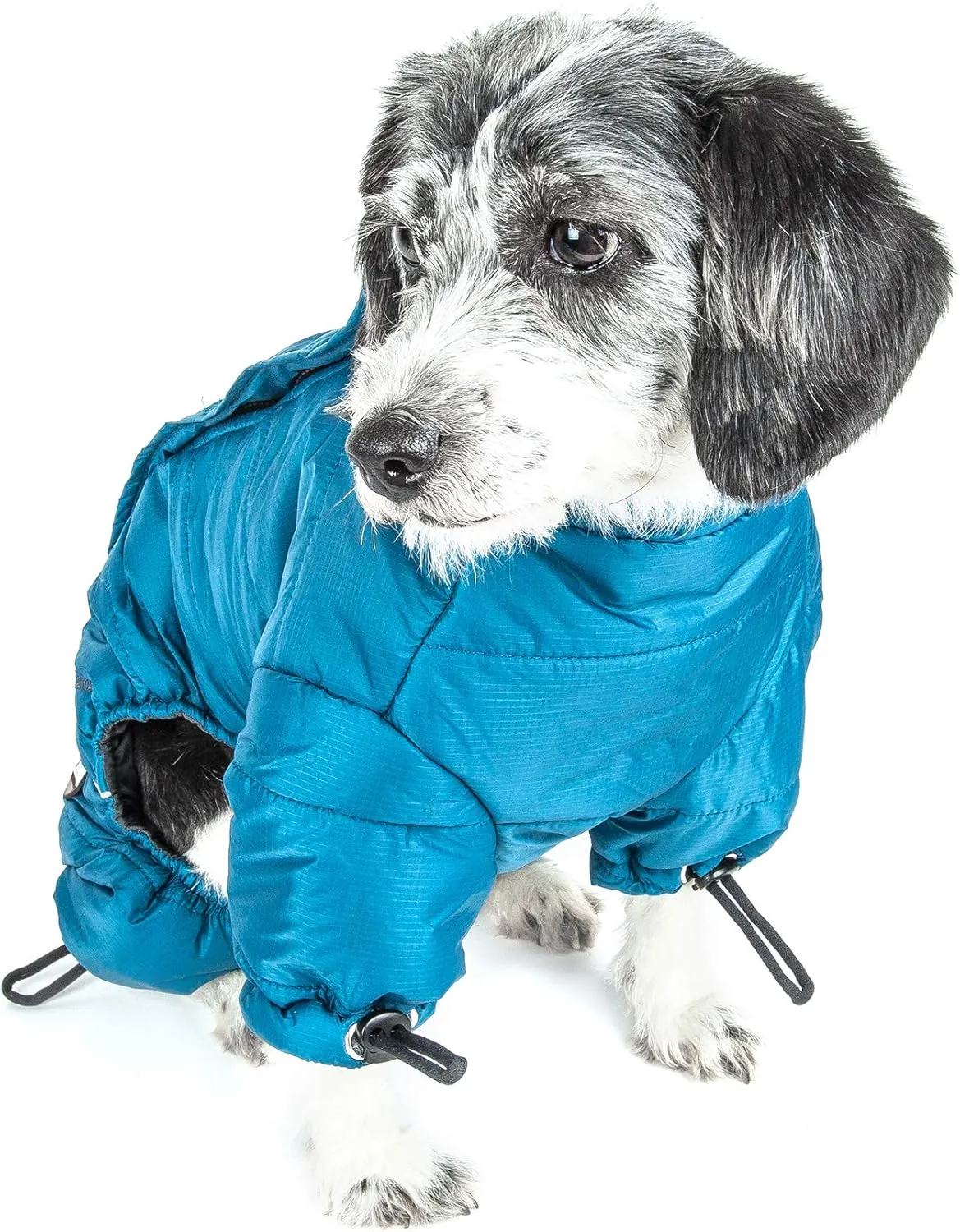 DOGHELIOS 'Thunder-Crackle' Full-Body Bodied Waded-Plush Adjustable and 3M Reflective Pet Dog Jacket Coat w/ Blackshark Technology, X-Small, Blue Wave