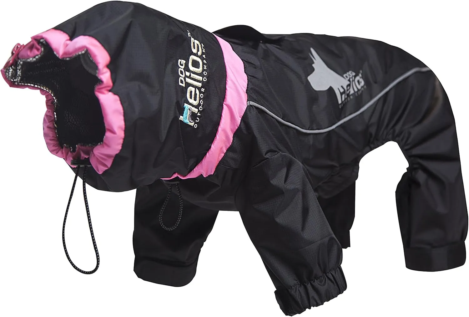 DOGHELIOS 'Weather-King' Windproof Waterproof and Insulated Adjustable Full Bodied Pet Dog Jacket Coat w/ Heat Retention Technology, Large, Black