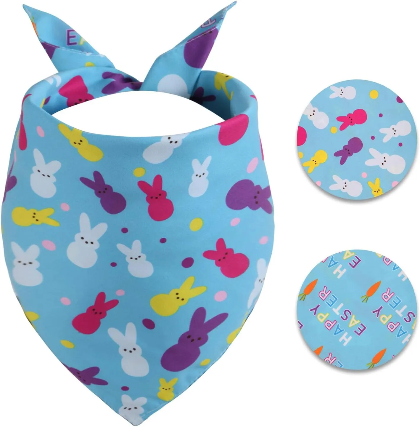 Easter Dog Bandana -1 Pack, Premium Durable Triangle Reversible Dog Scarf, Adjustable Puppy Bandana Breed Bib Handkerchief for Girl or Boy Large&Medium Dogs Cats Pets