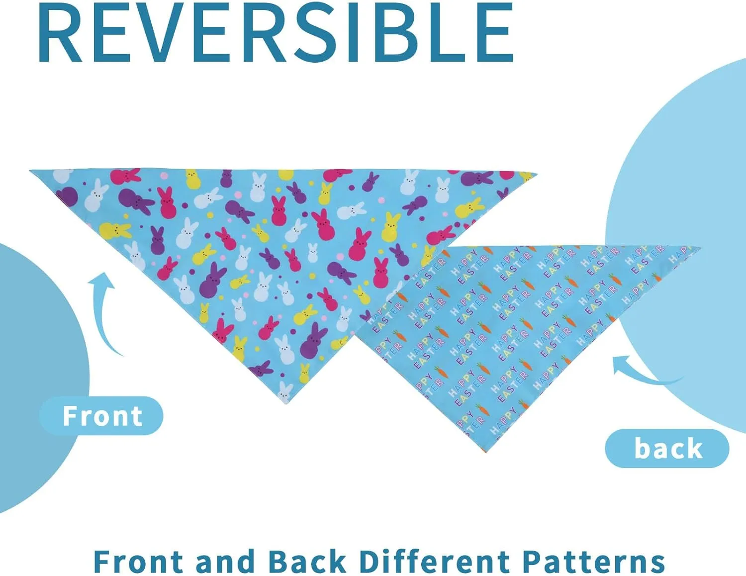 Easter Dog Bandana -1 Pack, Premium Durable Triangle Reversible Dog Scarf, Adjustable Puppy Bandana Breed Bib Handkerchief for Girl or Boy Large&Medium Dogs Cats Pets