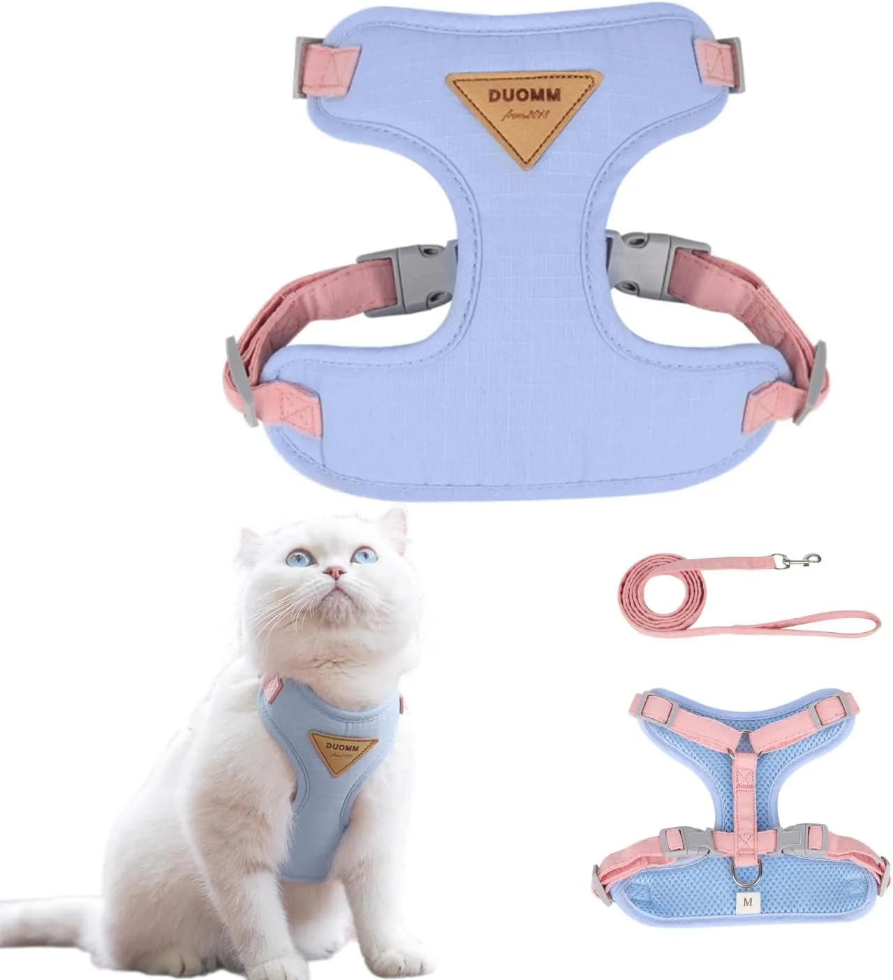 Escape-Proof Cat Harness and Leash Set - Adjustable and Comfortable - Ideal for Walking Cat Outdoors - Fits Kittens, Medium, and Large Cats (Blue, S)