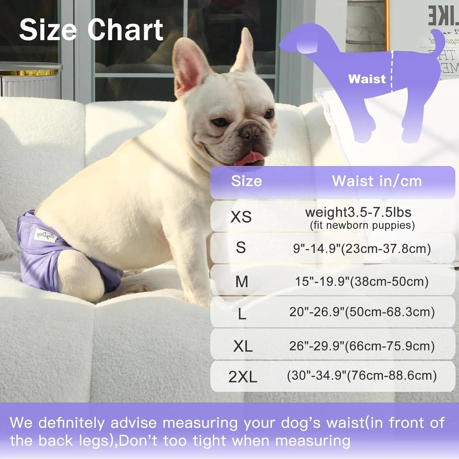 Female Dog Diapers for Large Dogs,4 Pack Reusable Washable Premium Doggie Diapers for Heat,Incontinence,Period Doggy Nappies,XL