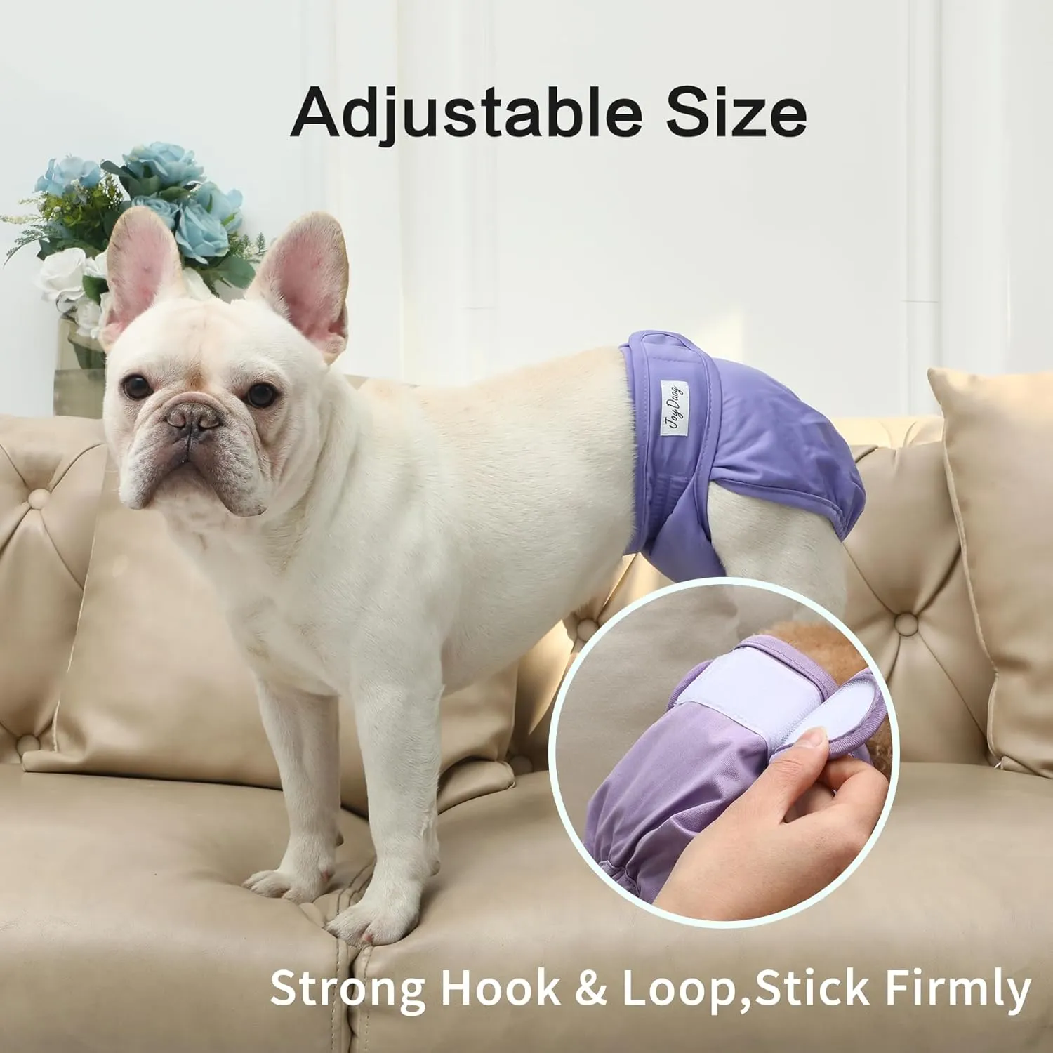 Female Dog Diapers for Large Dogs,4 Pack Reusable Washable Premium Doggie Diapers for Heat,Incontinence,Period Doggy Nappies,XL