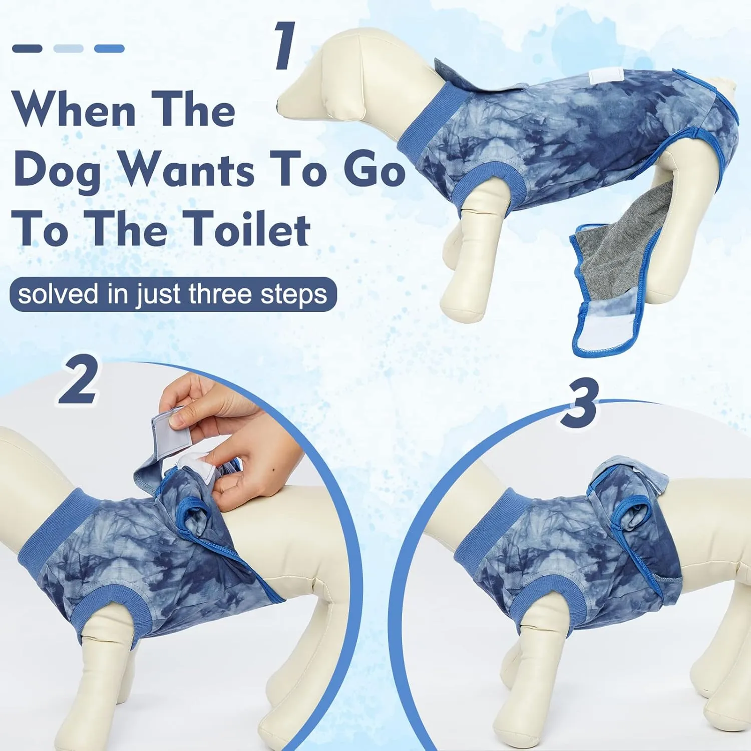 FUAMEY Recovery Suit for Dogs After Surgery,Soft Breathable Dog Bodysuit E-Collar & Cone Alternative Surgical Suit,Male Female Dog Neuter Spay Suits Anti Licking Wounds Onesie Blue Tie Dye M