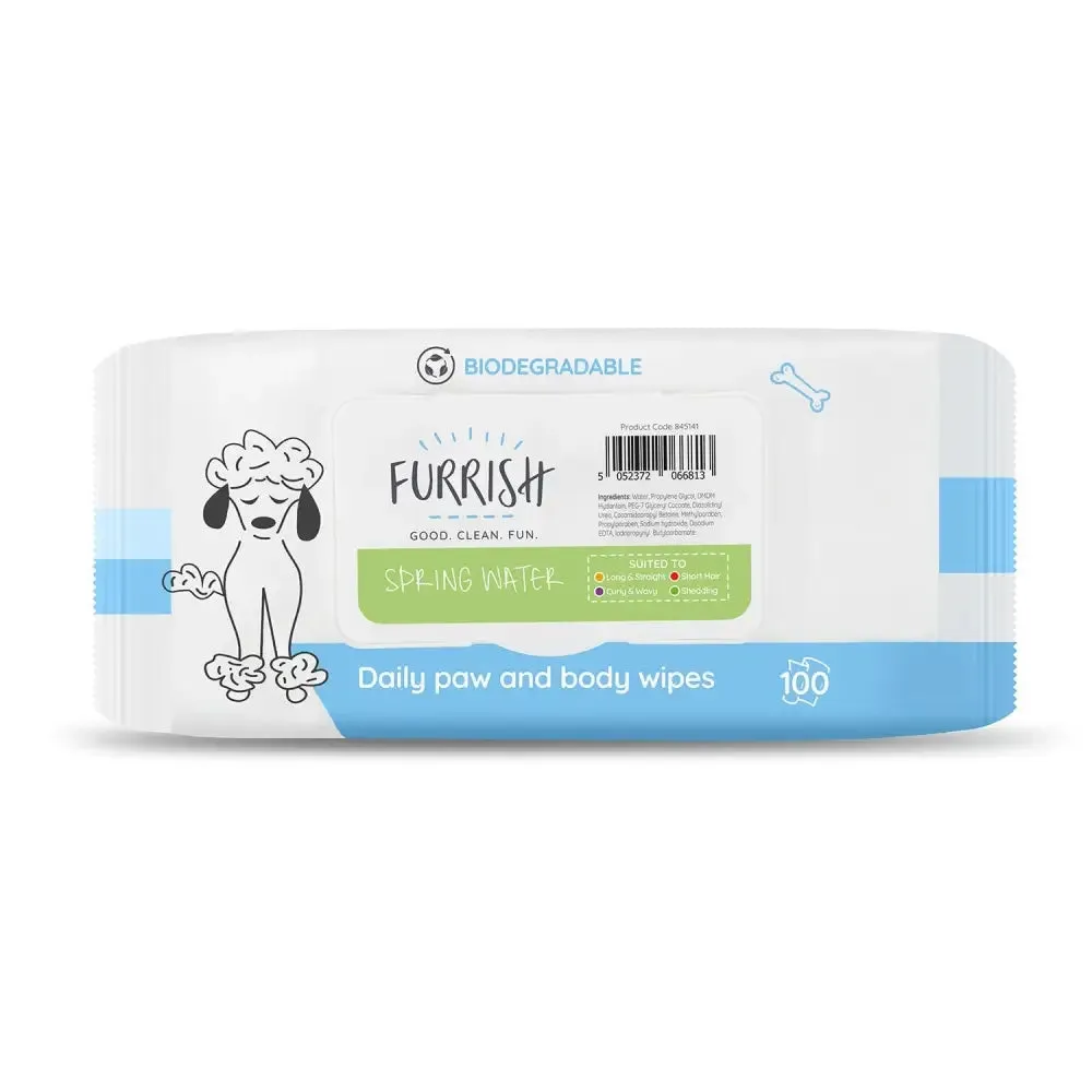 Furrish Daily Paw & Body Wipes Spring Water