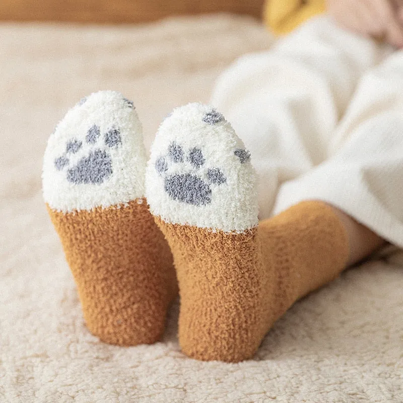 Fuzzy Neko Paw Socks