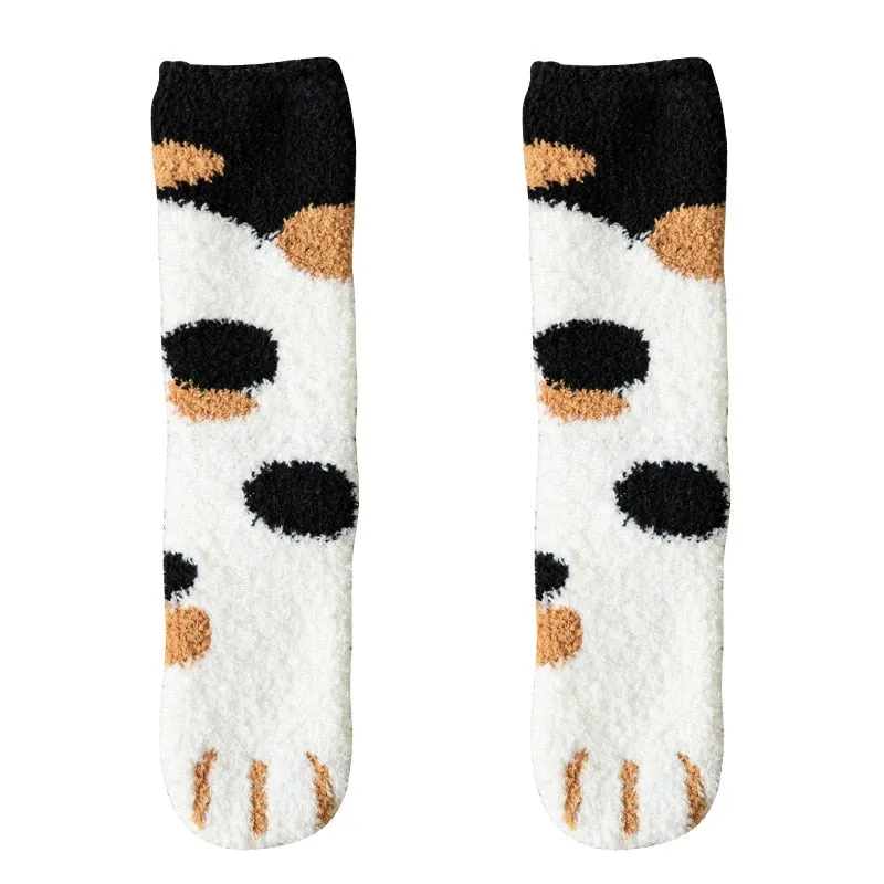 Fuzzy Neko Paw Socks