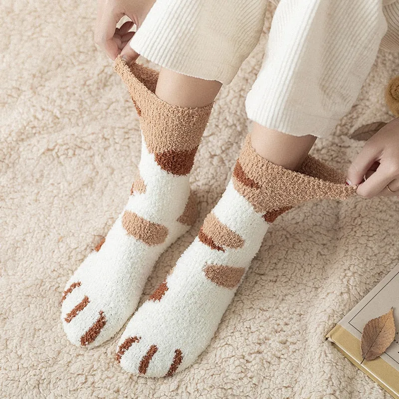 Fuzzy Neko Paw Socks