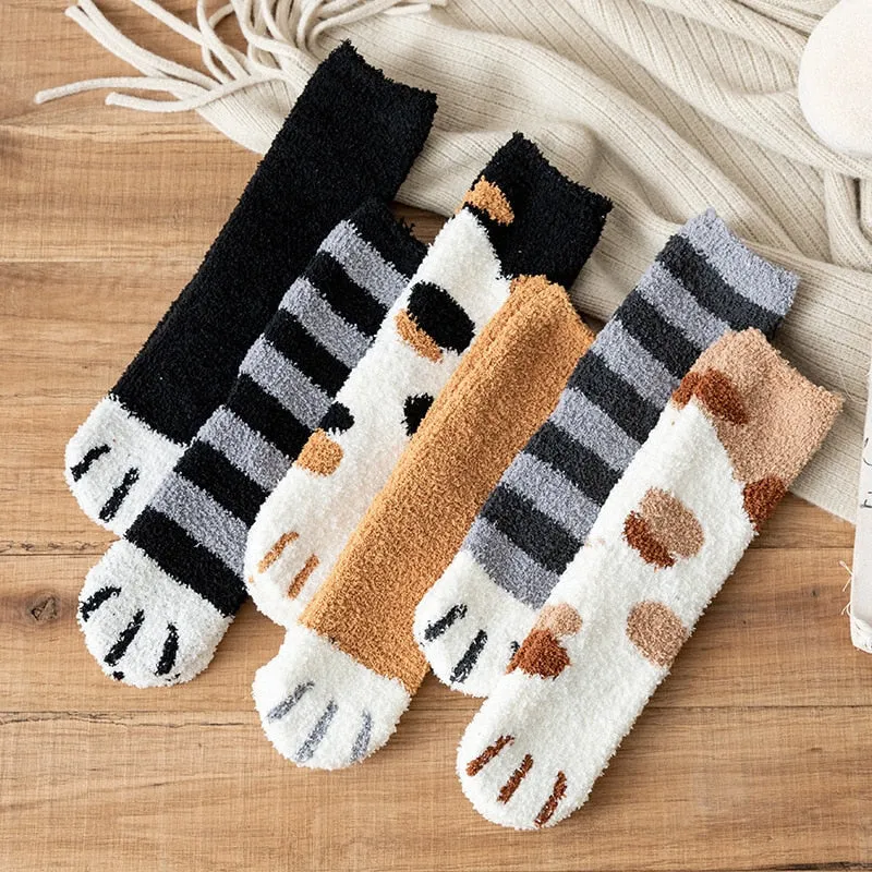 Fuzzy Neko Paw Socks
