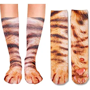 Gender-Neutral Cat Paw Gifts, Unisex Cat Paw Socks for Women and Men, Cat Gifts 3D Print Animal Socks