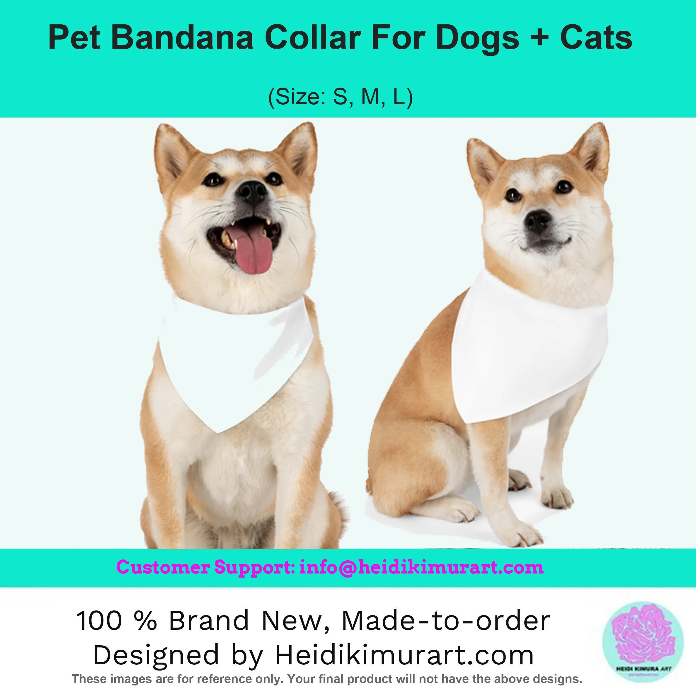Grey Floral Pet Bandana Collar, Best Flower Print Pet Accessories For Dogs or Cats (Size: S, M, L)