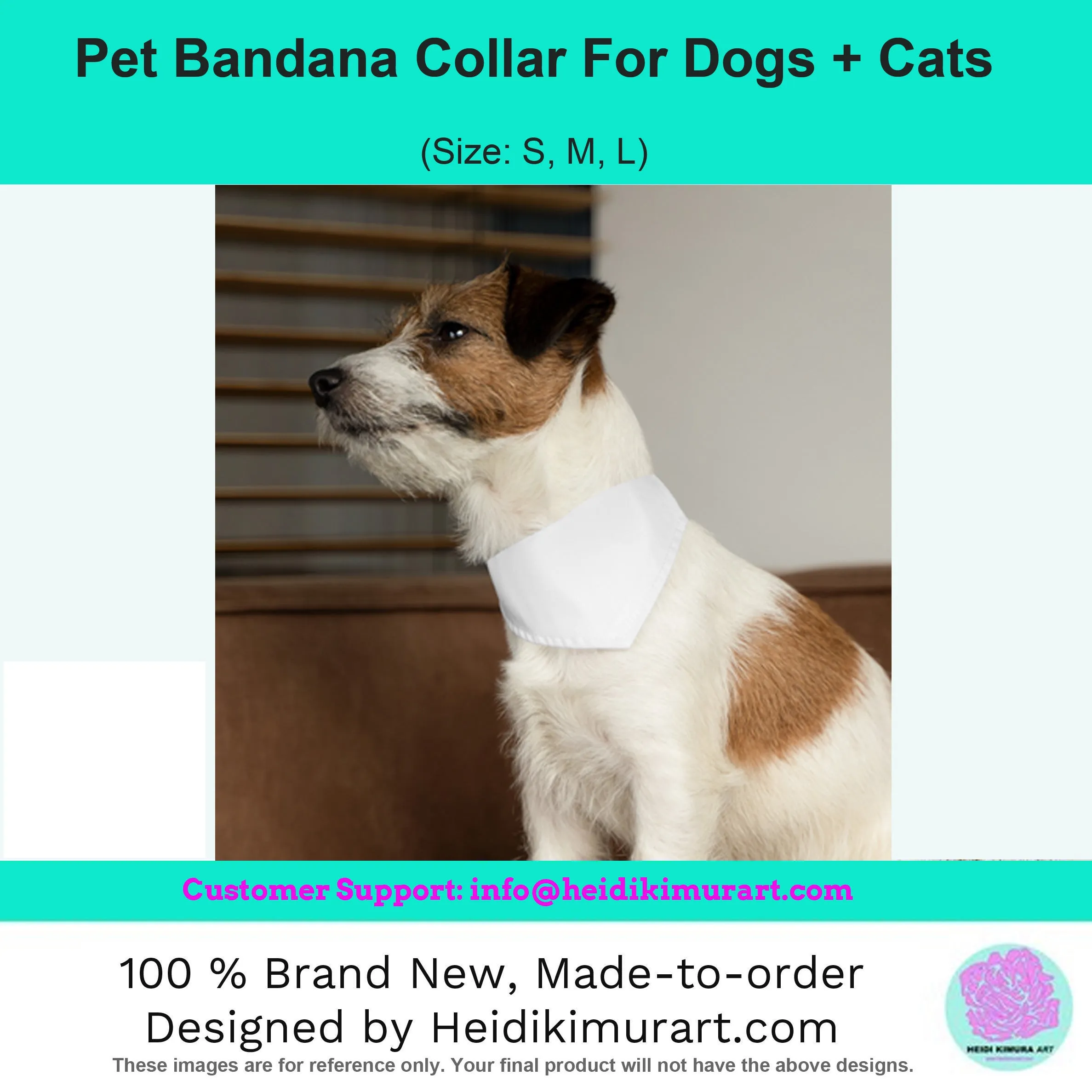 Grey Floral Pet Bandana Collar, Best Flower Print Pet Accessories For Dogs or Cats (Size: S, M, L)