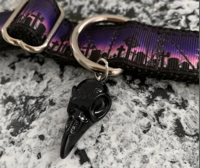 Halloween Purple Dog Collar and Leash Set - Matching Collar, Leash, and Bandana - Halloween Dog Collar and Leash Dog Collar Set