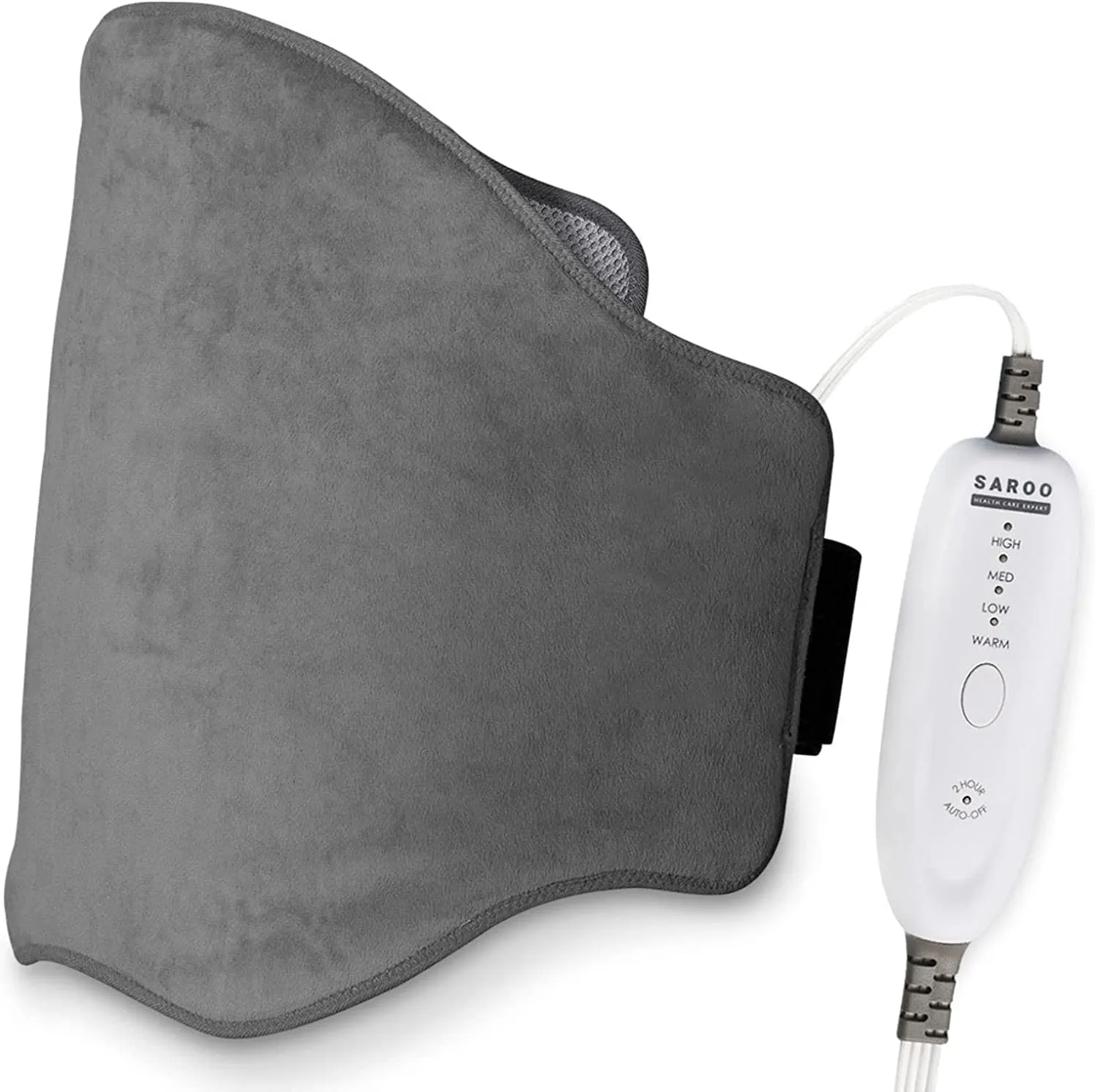 Heating Pad for Back,Saroo Electric Heating Pads for Pain Relief with 4 Heat Settings,Large Heat Pad for Cramps, Lower Back, Lumbar, Sciatica, Auto Off,Dry&Moist Heat,Gifts for Women Men,15 * 24,Grey