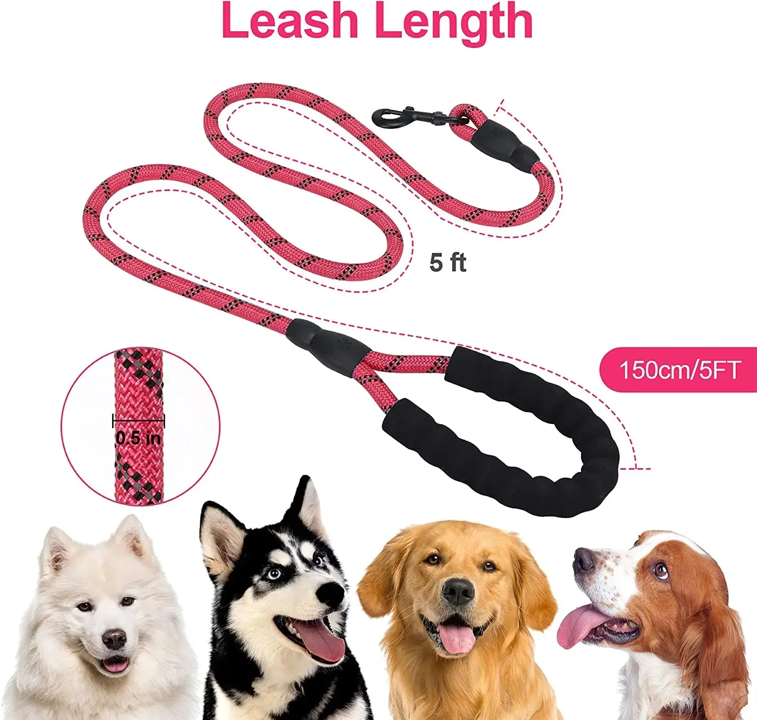 HEAVY DUTY Nylon Braided Color luxury dog LEASH