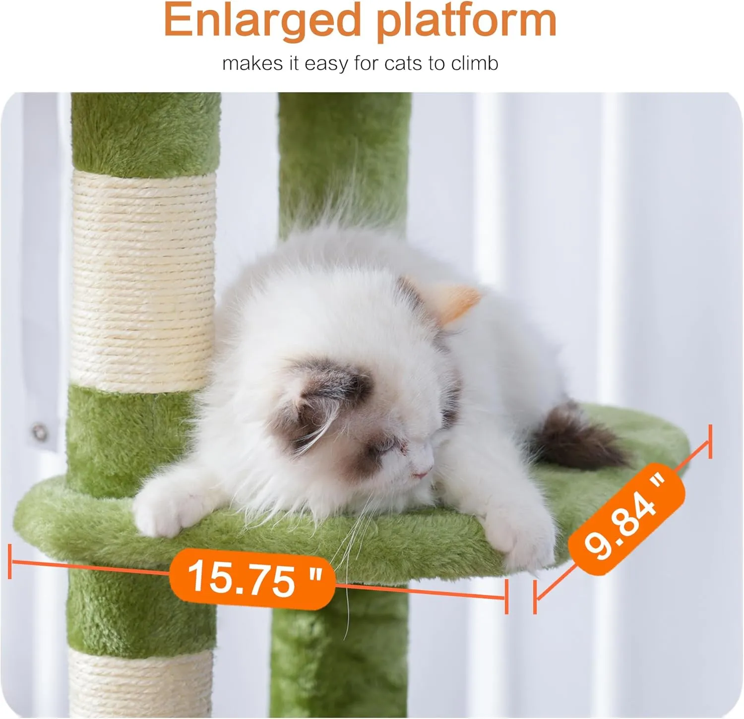 Heybly Cat Tree for Large Cats 20 lbs Heavy Duty,60 inches XXL Cat Tower for Indoor Cats,Multi-Level Furniture Condo with Big Padded Plush Perch,Cozy Basket HCT050GR